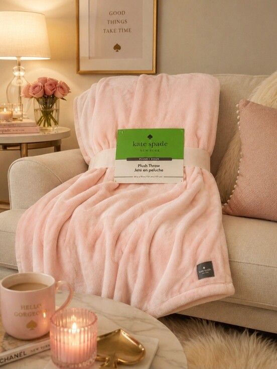 kate spade Other - Kate Spade Ballet Pink Plush Throw Blanket